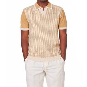 NEW HAWKS BAY men's textured polo shirt in mustard